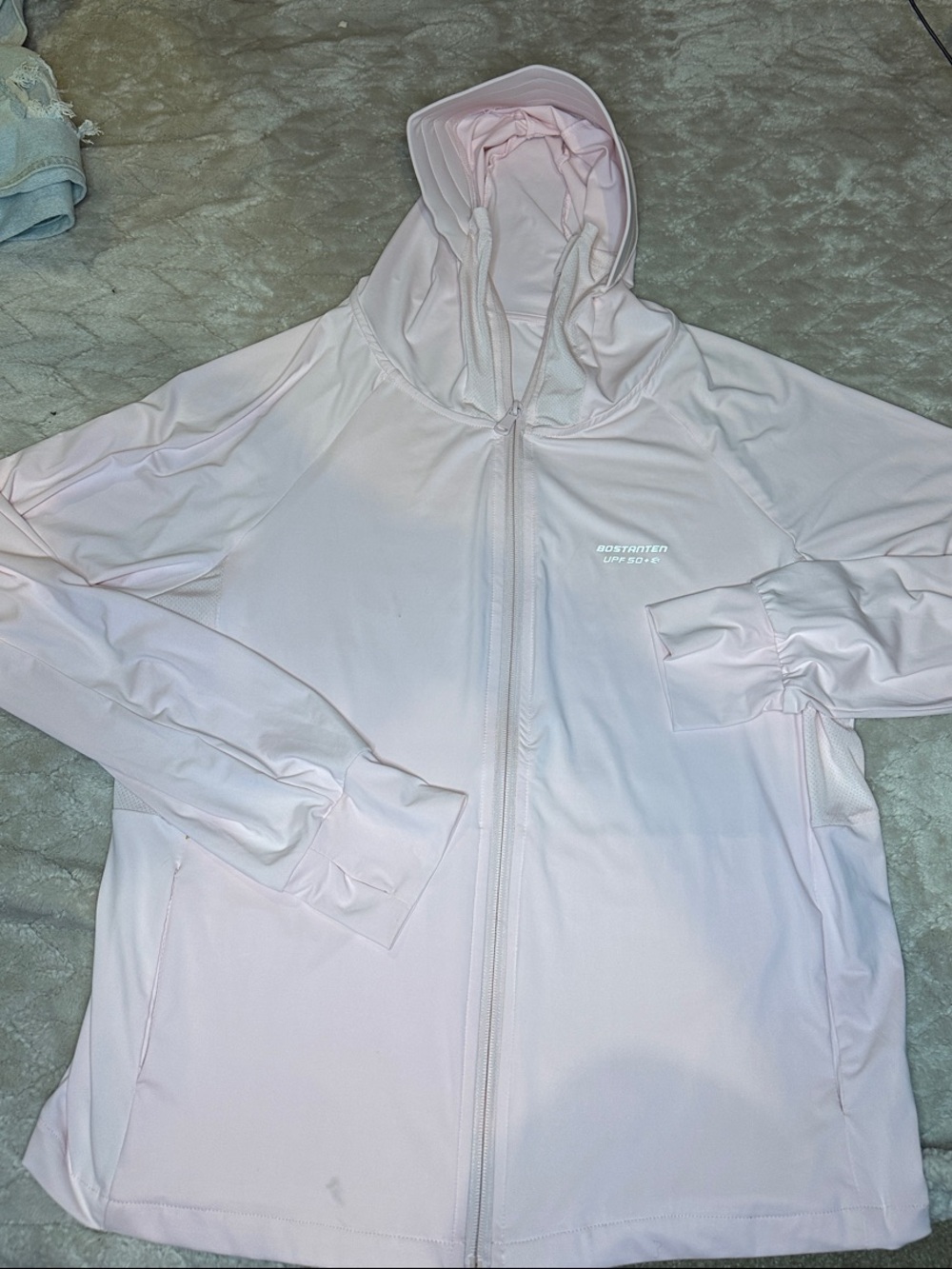 Light Pink Hooded Zip-Up Jacket